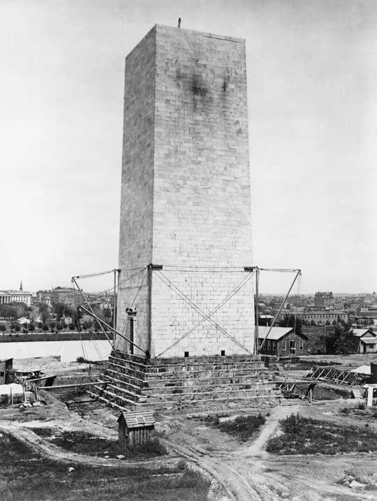 Washington Monument under construction